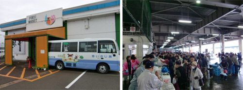 福井市中央卸売市場内のふくい市場フェスタの模様