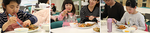 試食する参加者たち